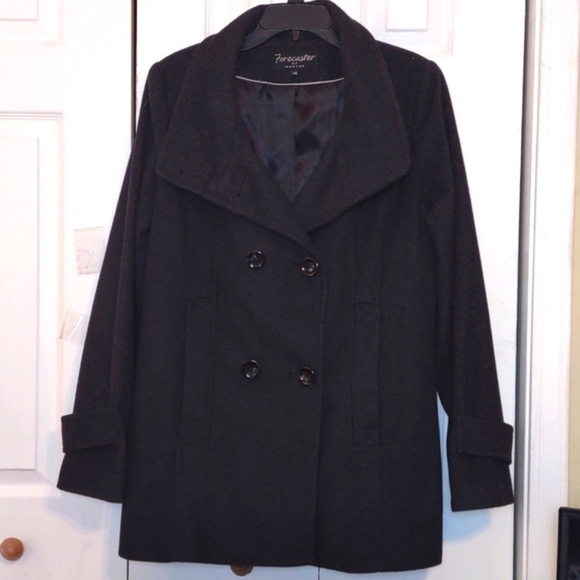Pea Coat Wool blend by Forecaster of Boston. Double Breasted size 14 - Picture 3 of 13